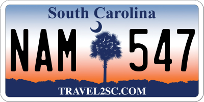 SC license plate NAM547