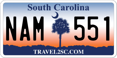 SC license plate NAM551