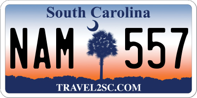 SC license plate NAM557