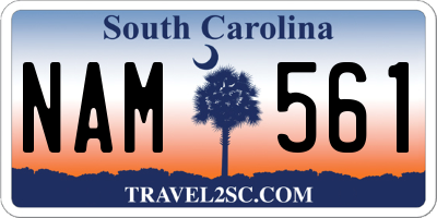 SC license plate NAM561