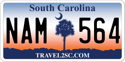 SC license plate NAM564