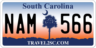 SC license plate NAM566