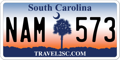 SC license plate NAM573