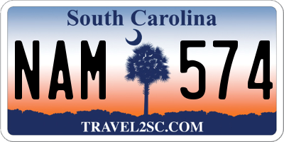 SC license plate NAM574