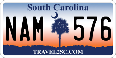 SC license plate NAM576