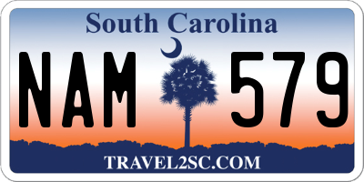 SC license plate NAM579