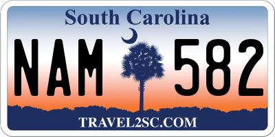 SC license plate NAM582