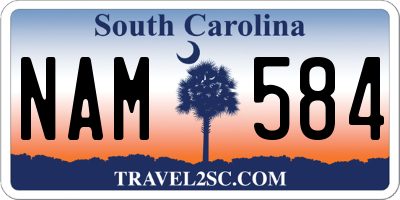 SC license plate NAM584