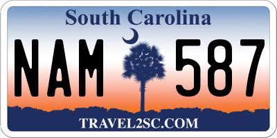 SC license plate NAM587