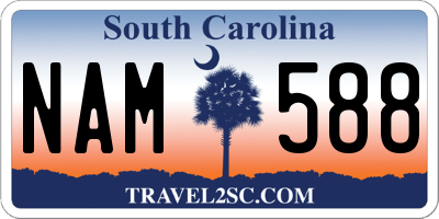 SC license plate NAM588
