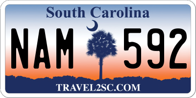 SC license plate NAM592