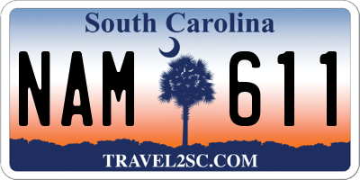 SC license plate NAM611