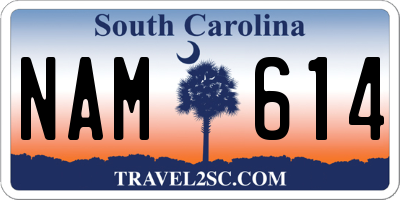 SC license plate NAM614