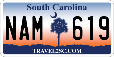 SC license plate NAM619