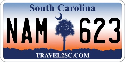 SC license plate NAM623