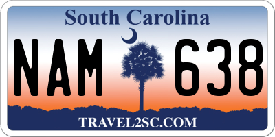 SC license plate NAM638