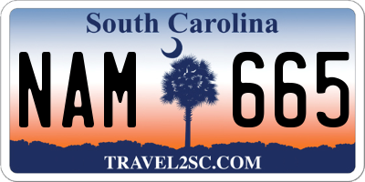 SC license plate NAM665