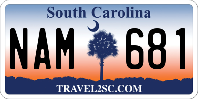 SC license plate NAM681