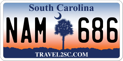 SC license plate NAM686