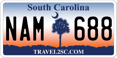 SC license plate NAM688