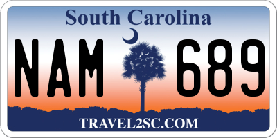 SC license plate NAM689