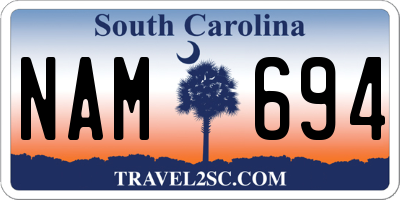 SC license plate NAM694