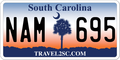 SC license plate NAM695