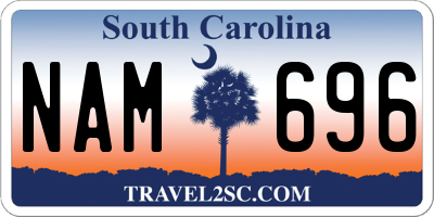 SC license plate NAM696