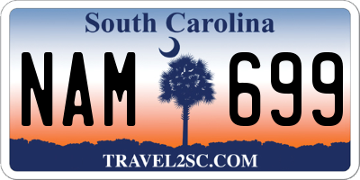 SC license plate NAM699