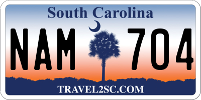 SC license plate NAM704