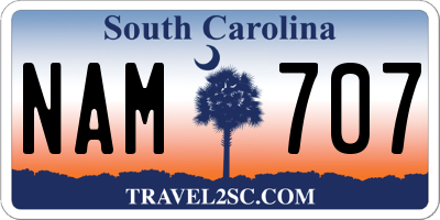SC license plate NAM707