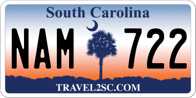 SC license plate NAM722