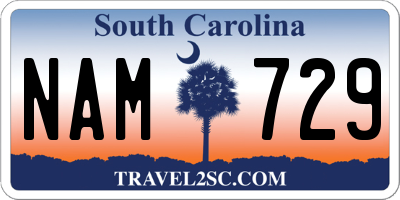 SC license plate NAM729