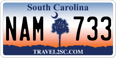 SC license plate NAM733