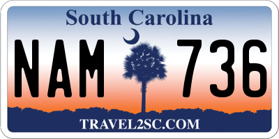 SC license plate NAM736