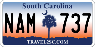 SC license plate NAM737