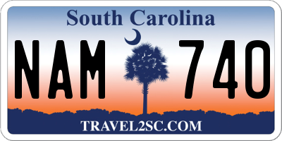 SC license plate NAM740