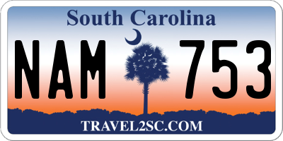 SC license plate NAM753