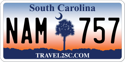 SC license plate NAM757
