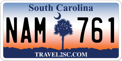 SC license plate NAM761