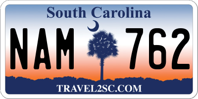 SC license plate NAM762