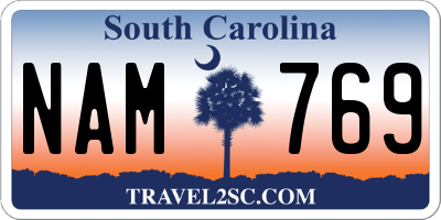 SC license plate NAM769