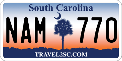 SC license plate NAM770