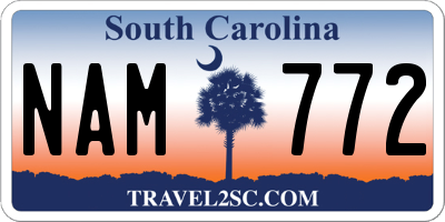 SC license plate NAM772
