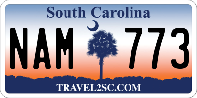 SC license plate NAM773