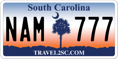 SC license plate NAM777