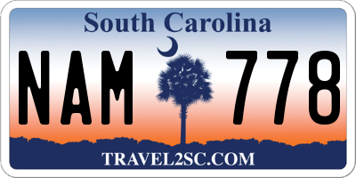 SC license plate NAM778