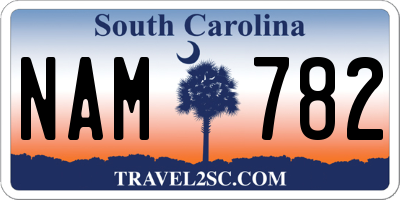 SC license plate NAM782