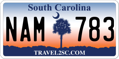 SC license plate NAM783