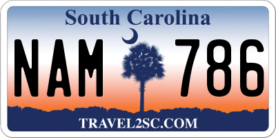 SC license plate NAM786